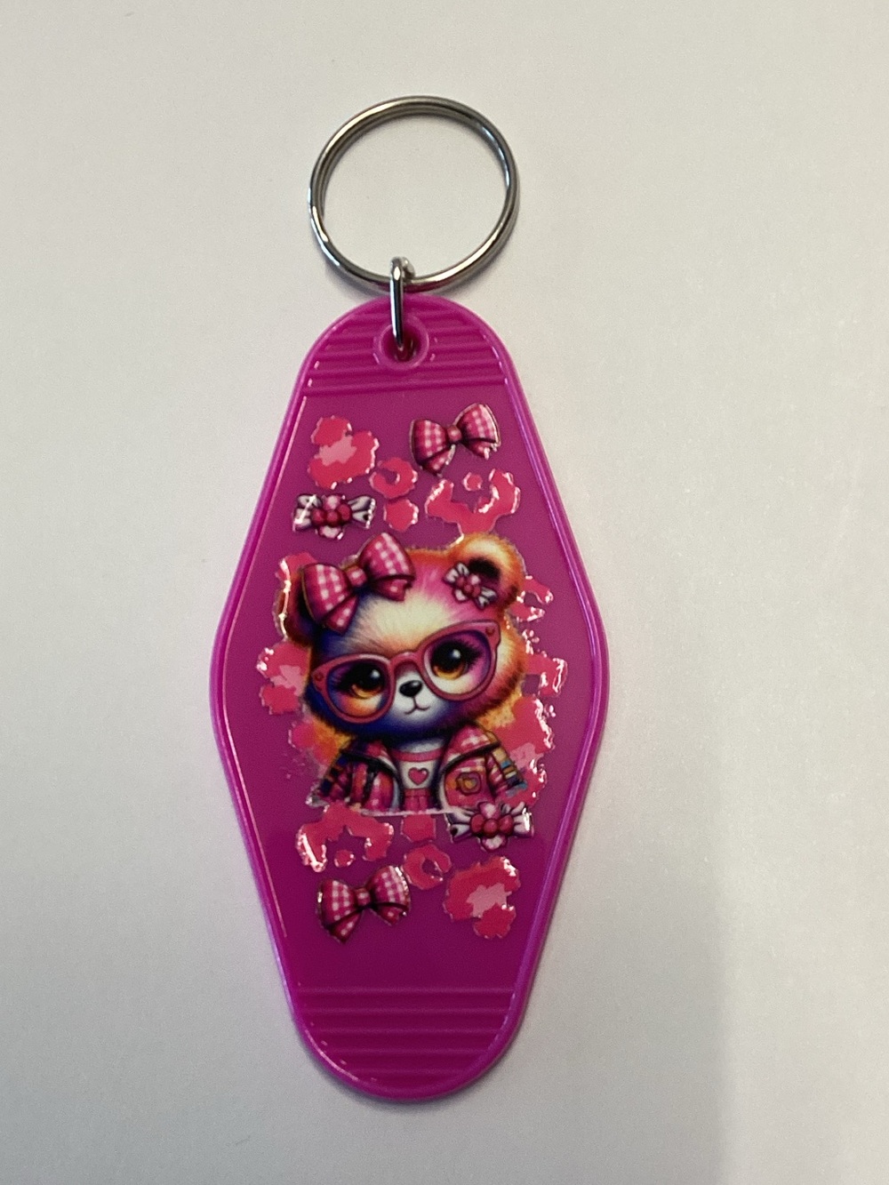 Pink Cute Bear Keychain